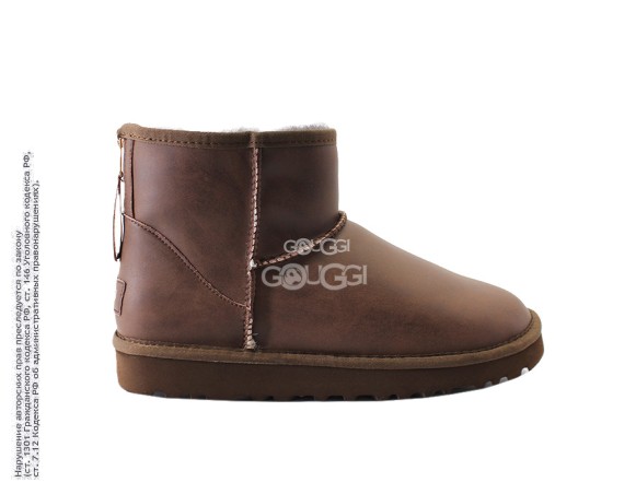 Мужские мини угги на молнии Mini One ZIP MENS Metallic Chocolate 