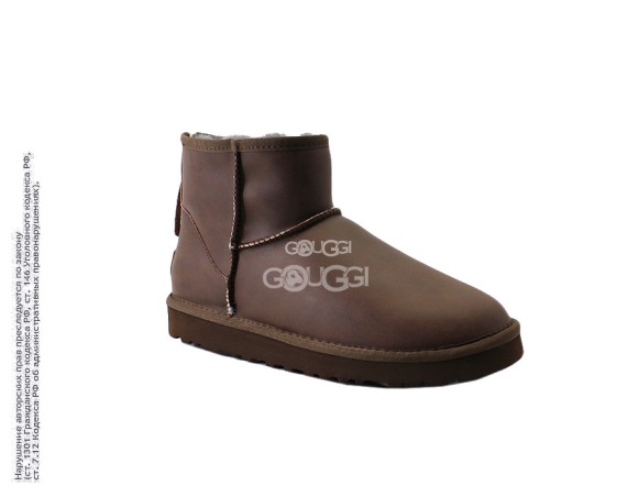 Мужские мини угги на молнии Mini One ZIP MENS Metallic Chocolate 