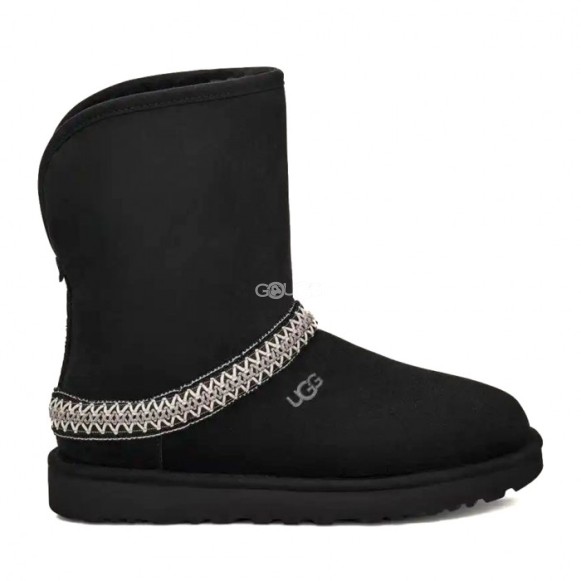 Женские короткие угги Classic Short Crescent - Black