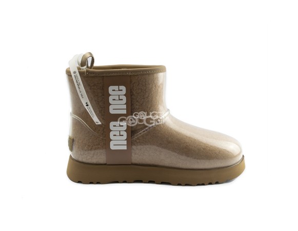 Женские прозрачные мини угги Classic Clear Mini Natural Sand