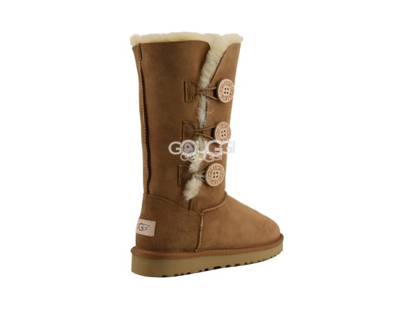 Женские угги с пуговицами Bailey Button Triplet Chestnut