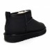 Женские ультра мини угги Classic Ultra Mini Leather Black 
