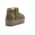 Женские мини угги на платформе Classic Ultra Mini Braid Plat Boot Sand