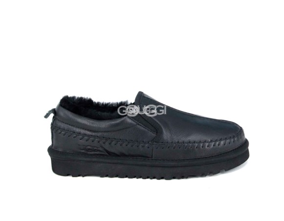 Женские кожаные слипоны Stitch Leather Black