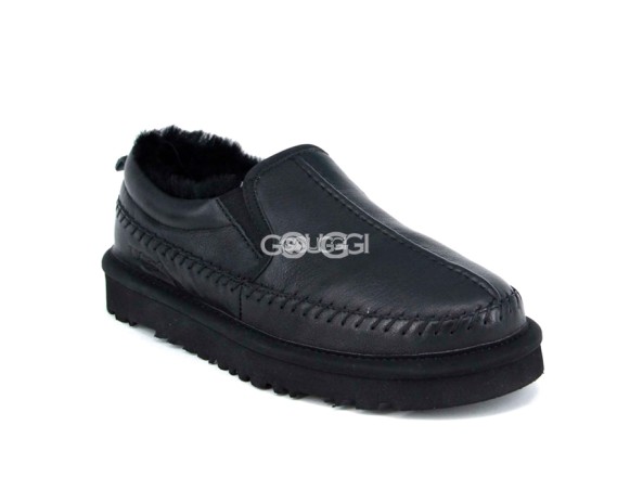 Женские кожаные слипоны Stitch Leather Black