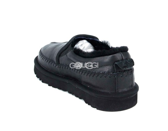 Женские кожаные слипоны Stitch Leather Black