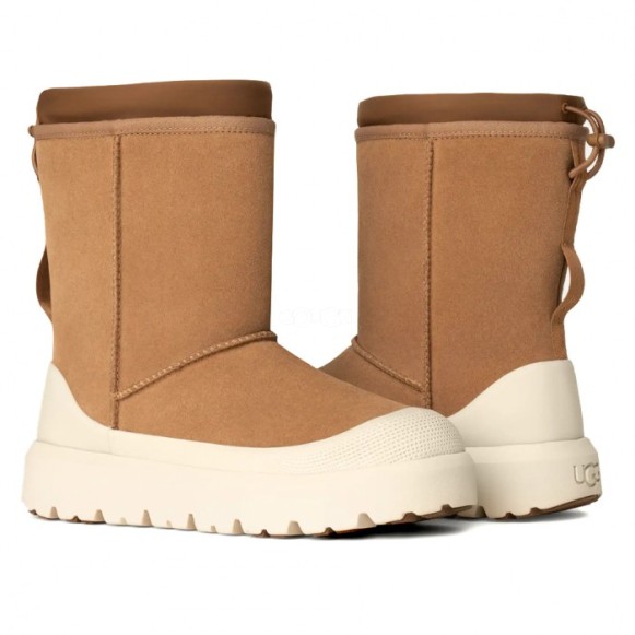 Мужские короткие угги с галошами Classic Short Weather Hybrid - Chestnut / Whitecap