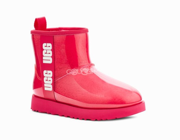 Детские прозрачные мини угги Kids Classic Clear Mini Hibiscus Pink