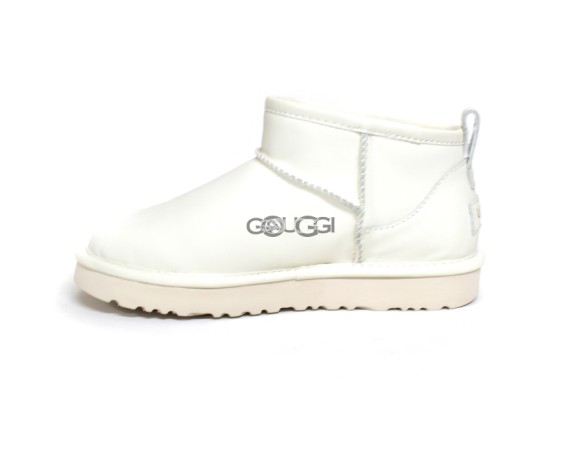 Женские кожаные ультра мини угги Ultra mini Leather White