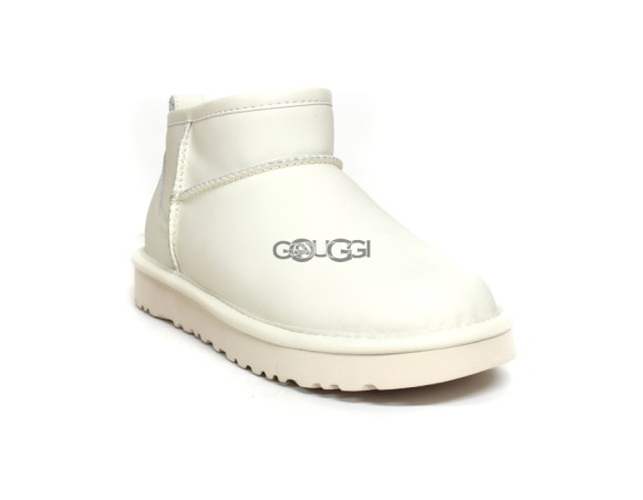 Женские кожаные ультра мини угги Ultra mini Leather White