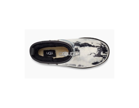 Женские прозрачные мини угги Classic Clear Mini Natural Marble - Black