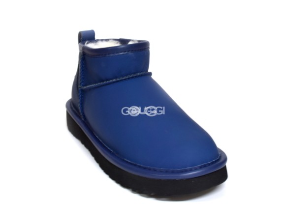 Женские кожаные ультра мини угги Ultra mini Leather Deep Navy