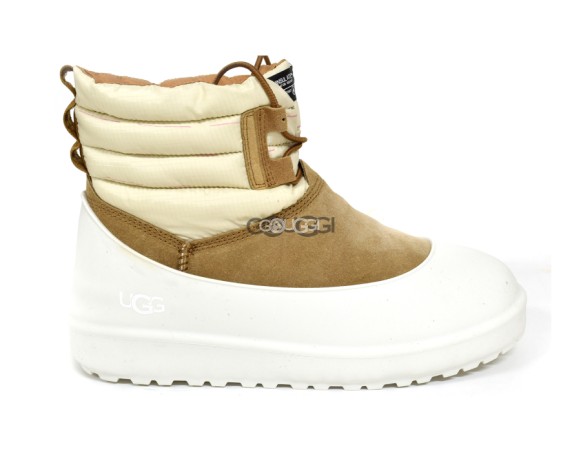 Женские мини угги Classic Mini Lace-Up Weather Chestnut / Whitecap Grey