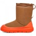 Женские короткие угги с галошами Classic Short Weather Hybrid - Chestnut / Orange