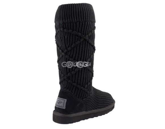 Женские вязаные угги Classic Argyle Knit Black
