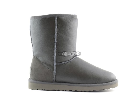 Женские короткие угги Classic Short Metallic Grey 2