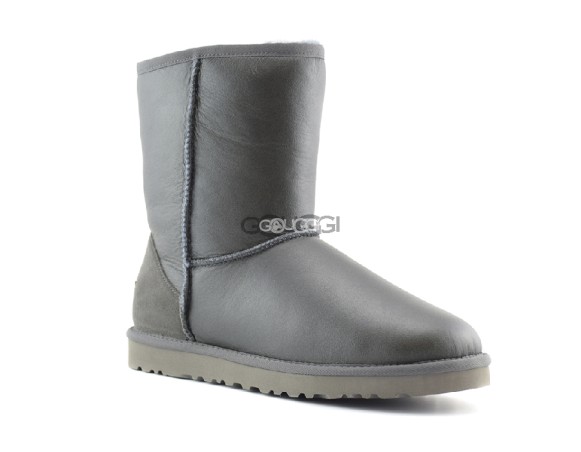 Женские короткие угги Classic Short Metallic Grey 2