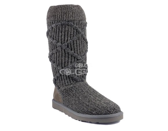 Женские вязаные угги Classic Argyle Knit Grey