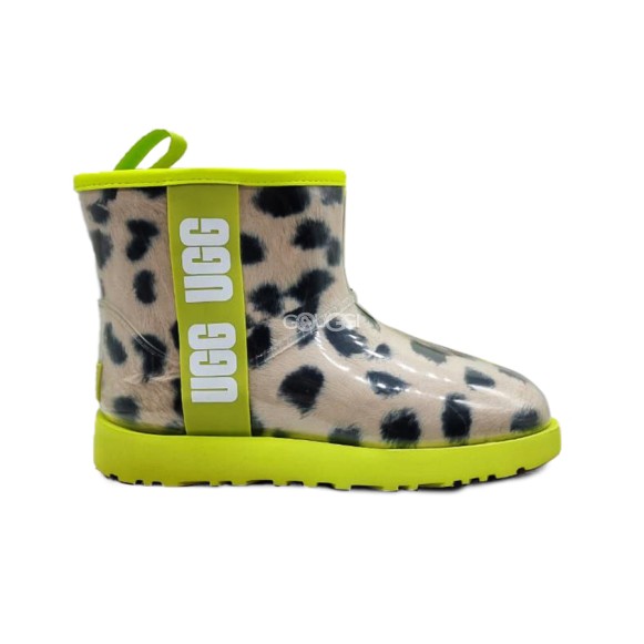 Женские прозрачные короткие угги Ugg Clear Mini Natural Black/Brown