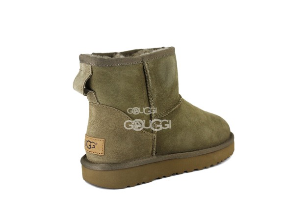 Женские мини угги Classic Mini Olive