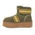 Женские мини угги на платформе Mini II Braid Platform - Burnt Olive